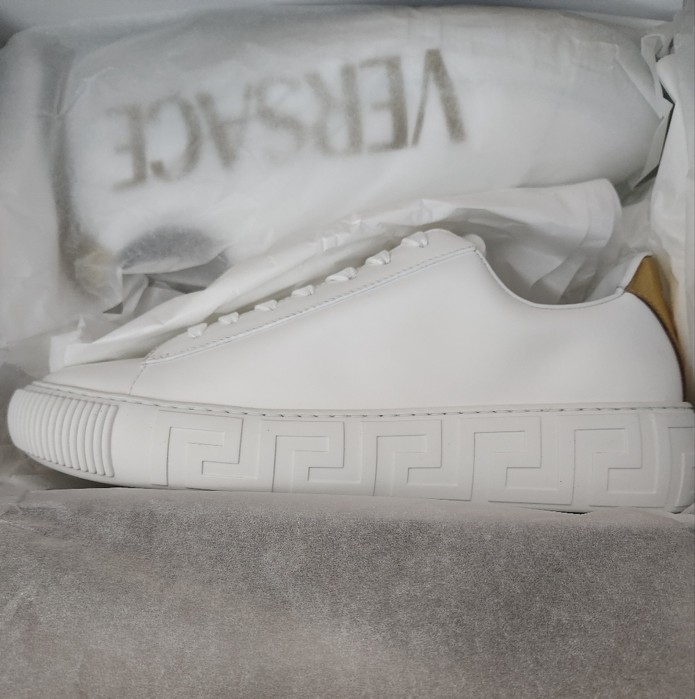 Versace La Greca Leather Sneakers
